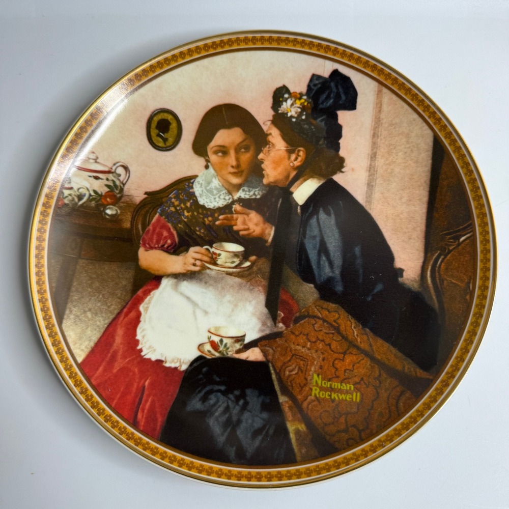Norman Rockwell Gossiping in the Alcove Knowles Collector Plate 1983‎